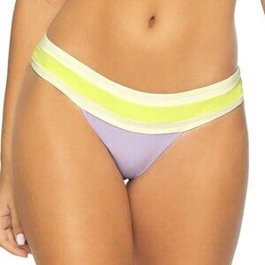 PilyQ Swim Lavendar Yellow Banded Bikini Bottom LAV-285-F Size Small